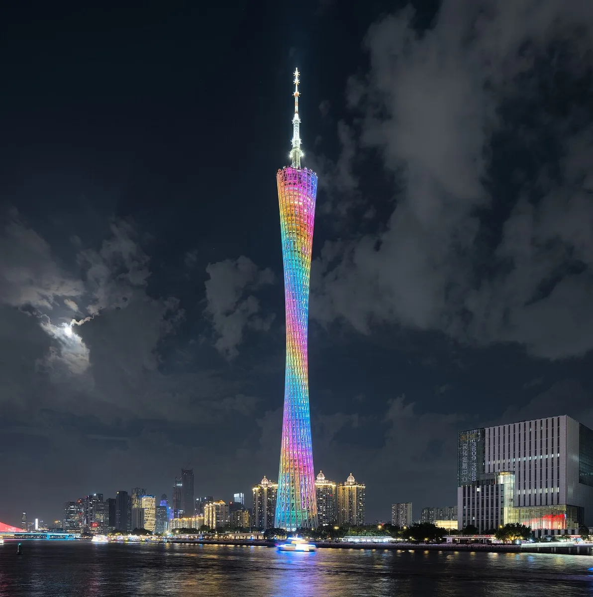 Canton Tower at night in Guangzhou