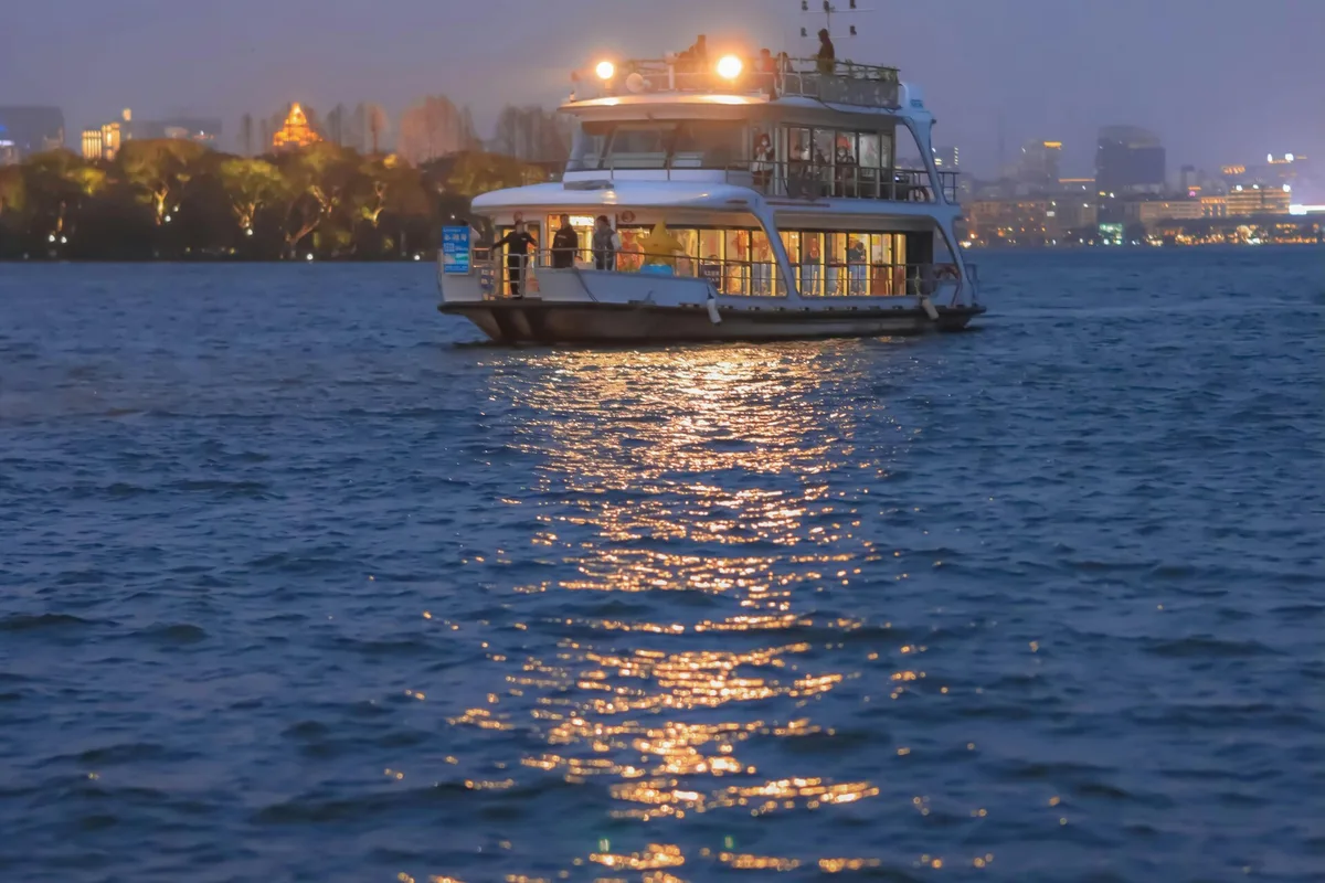 West Lake night cruise boat in Hangzhou