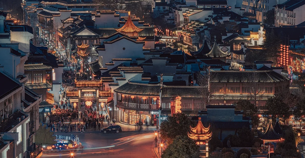 Nanjing Confucius Temple and Qinhuai River night view