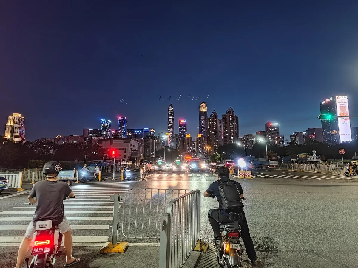 Shenzhen Futian skyline at night