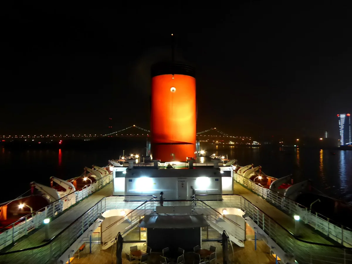 Haicang Bridge lights at night in Xiamen