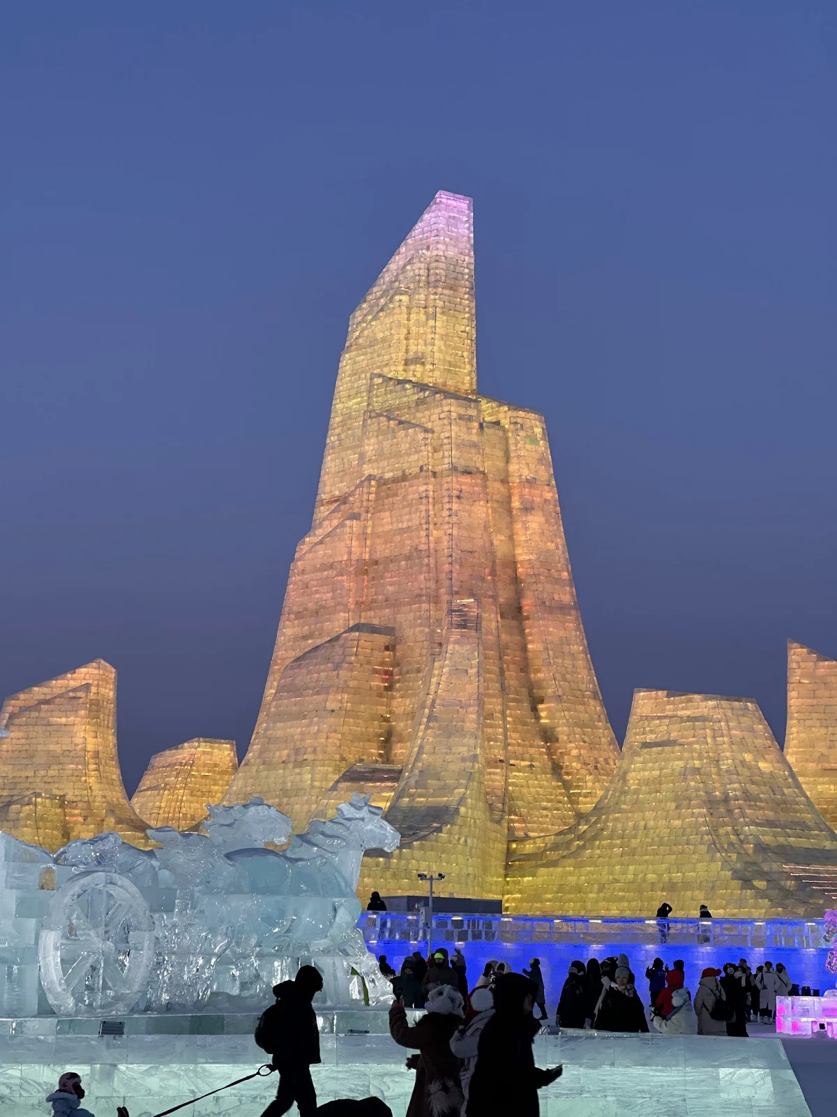 Main ice sculpture at Harbin Ice and Snow Festival