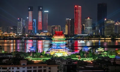 Nanchang Night View Photos: Tengwang Pavilion, Gan River, Bayi Square, Honggutan, and Star of Nanchang
