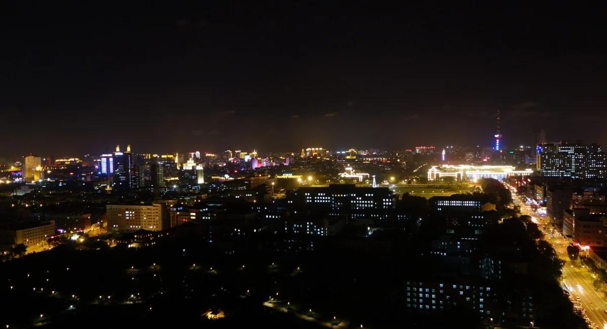 Night view toward Culture Square in Changchun