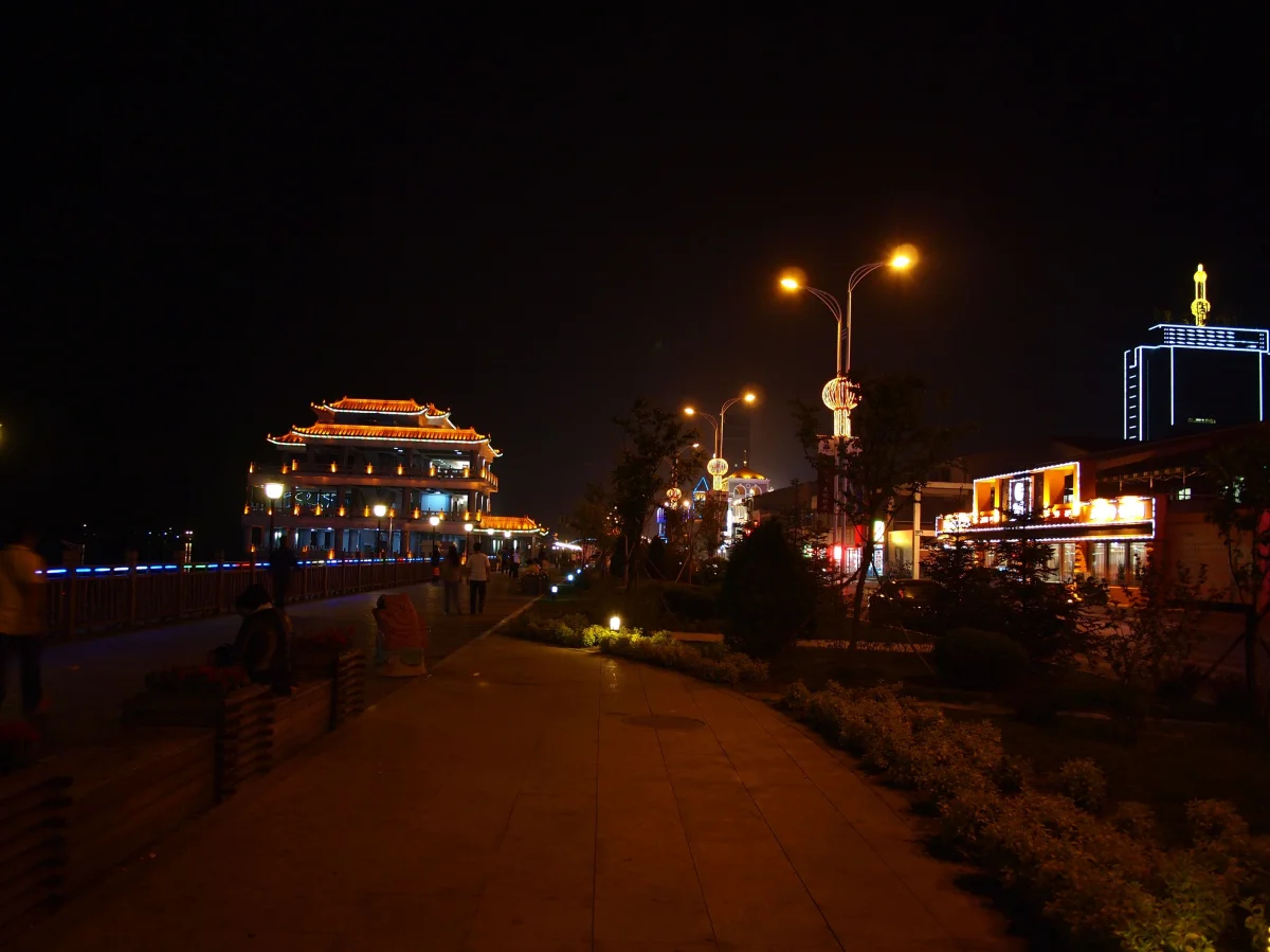 Binjiang Road nightscape in Dandong