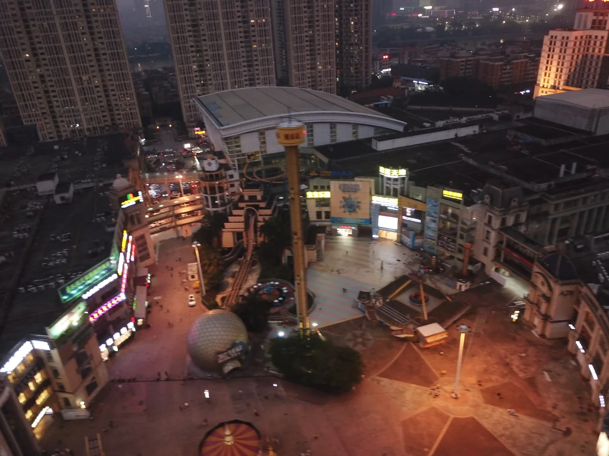 New South China Mall at night in Dongguan
