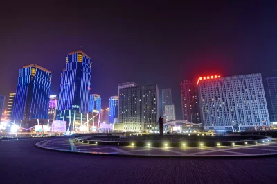 Xining Night View Photos: Nanguan Mosque, Haihu New District, Railway Station, and Night Market