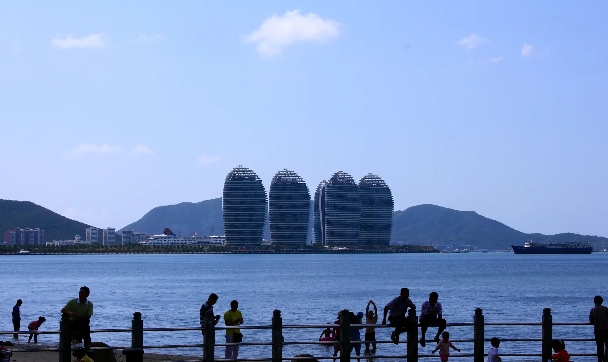 Phoenix Island across Sanya Bay in early evening