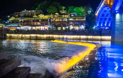 Fenghuang Night Photos: Tuojiang River, Hongqiao and Stilt Houses